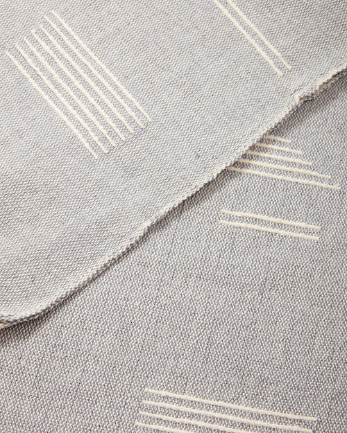details ethically handwoven grey tea towel  by MINNA