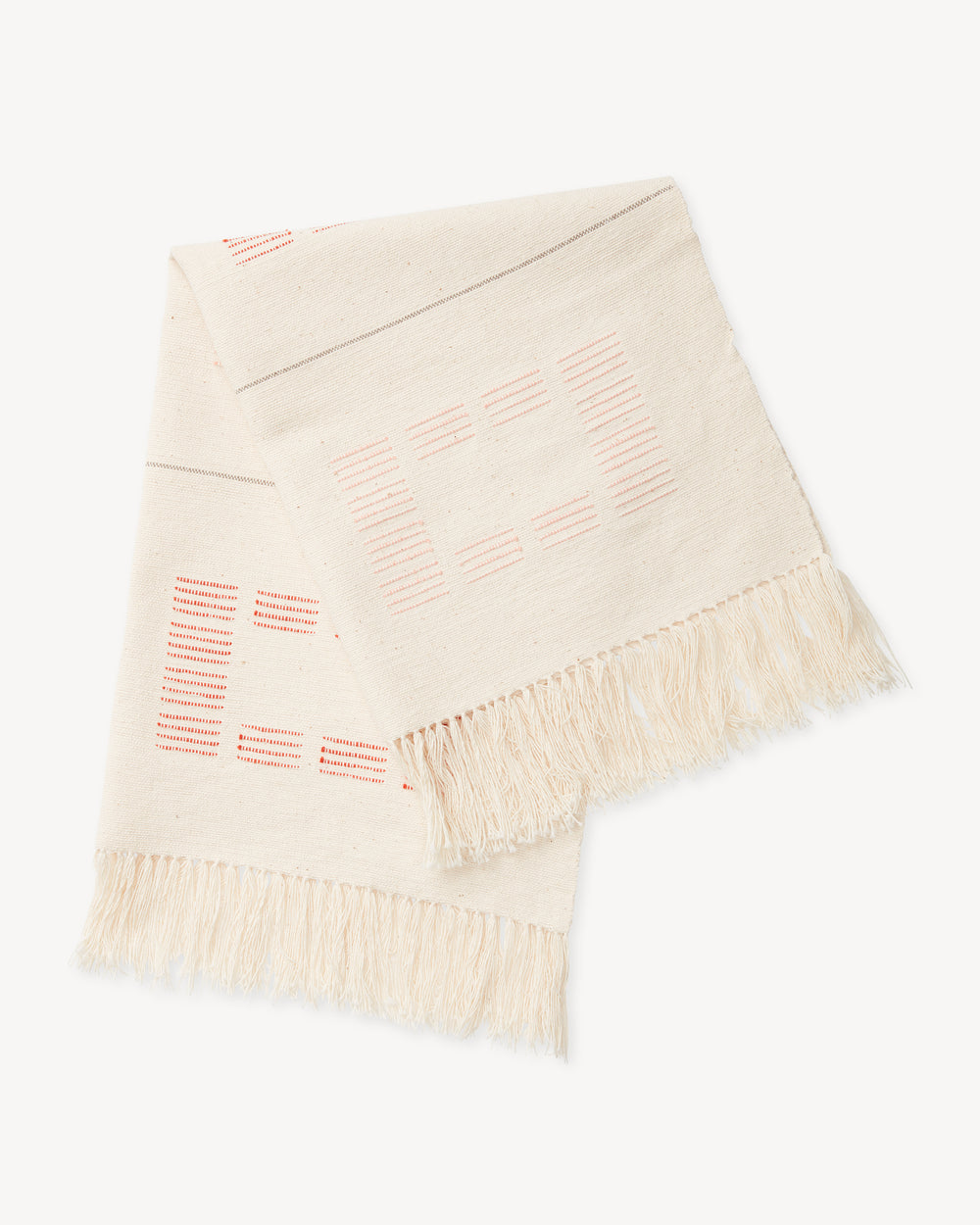 Blocks Tea Towel in Rust - Handwoven Kitchen Towels