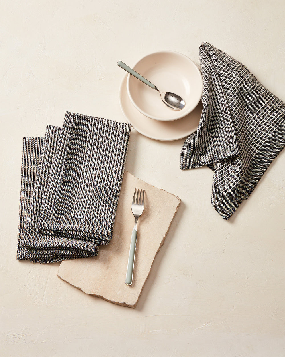 Natural Linen Napkins Set. Kitchen Table Napkin Cloths