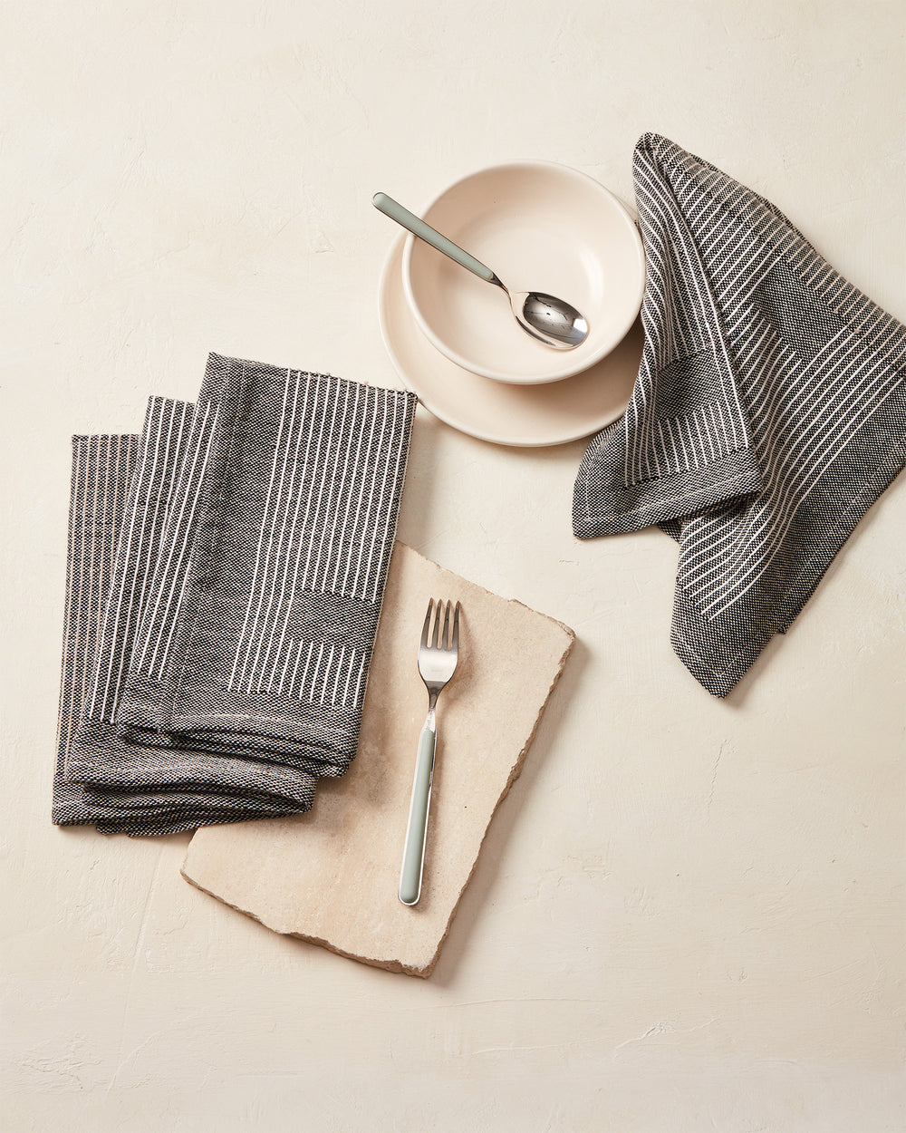 Natural Linen Napkins Set. Kitchen Table Napkin Cloths. 