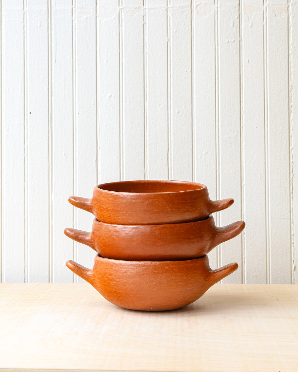 Red Clay Serving Bowl with Closed Handles